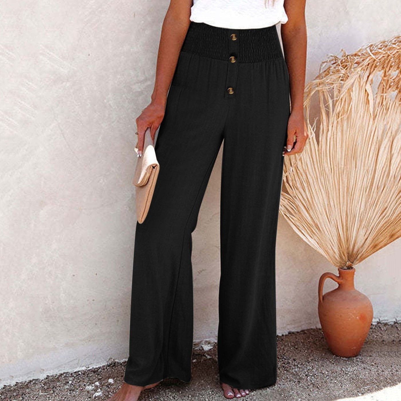 JAI - Linnen Broek Met Hoge Taille