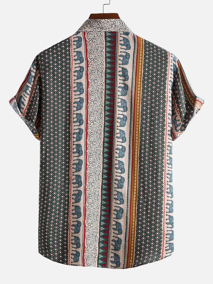ELEPHANT GEOMETRIC PRINT SHIRT