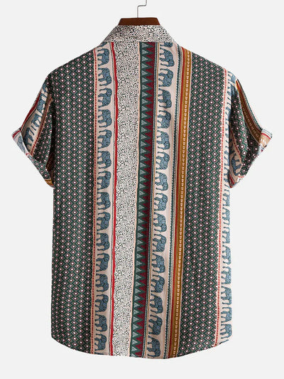 ELEPHANT GEOMETRIC PRINT SHIRT