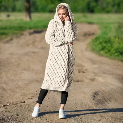 ESTHER - Wollen Cardigan Vest Met Capuchon