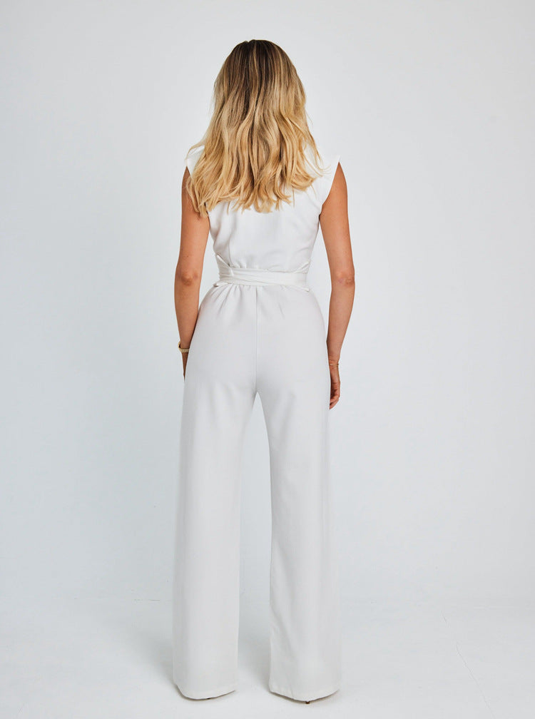 ODD - Mouwloze Jumpsuit Met Wijde Pijpen