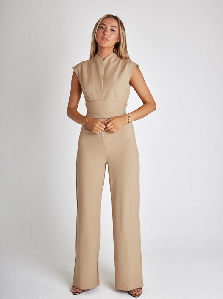 ODD - Mouwloze Jumpsuit Met Wijde Pijpen