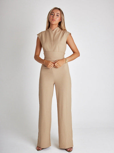 ODD - Mouwloze Jumpsuit Met Wijde Pijpen