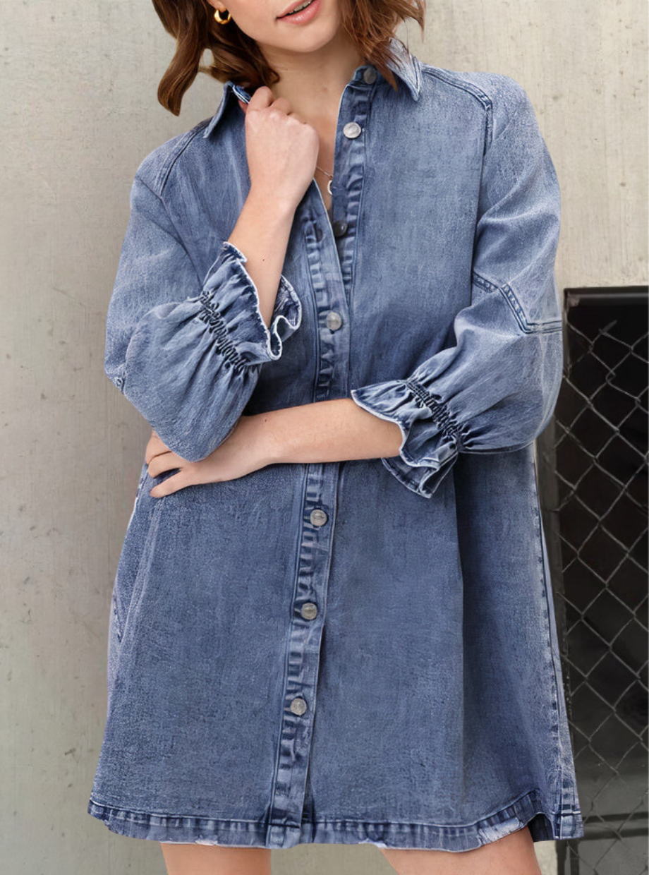 Urban Chic™ - Denim jurk met lange mouwen