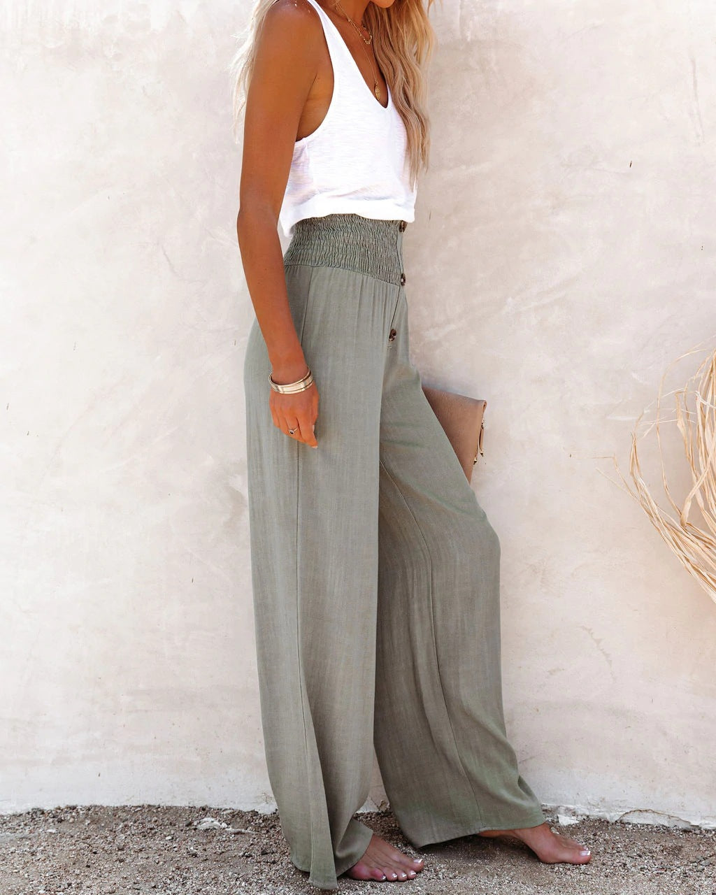 JAI - Linnen Broek Met Hoge Taille
